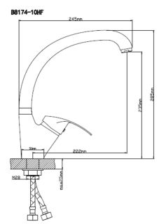 Смеситель для кухни BOOU B8173-10HF хром